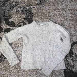 Madewell Long Sleeve Sweater XS White Speckled Crew Neck 100% Cashmere